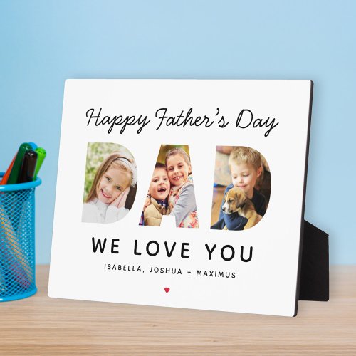 Happy Fathers Day Dad Custom Photo Collage Plaque