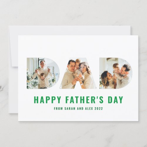 Happy Fathers Day DAD Cutout 3 Photo Green Card