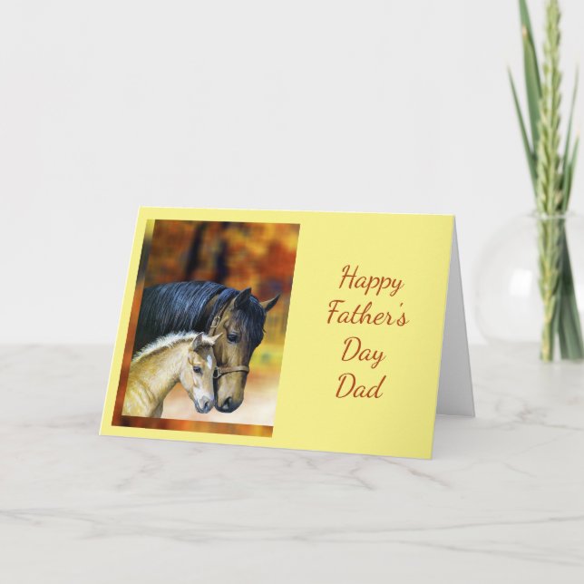 Happy Father's Day Dad Father Horse Equestrian Card (Front)