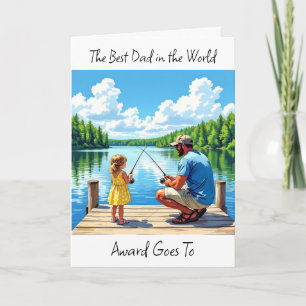 Happy Father's Day Dad Fishing with Daughter Card