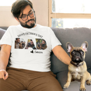Happy Father's Day Dad From Dog Photo Template T-Shirt