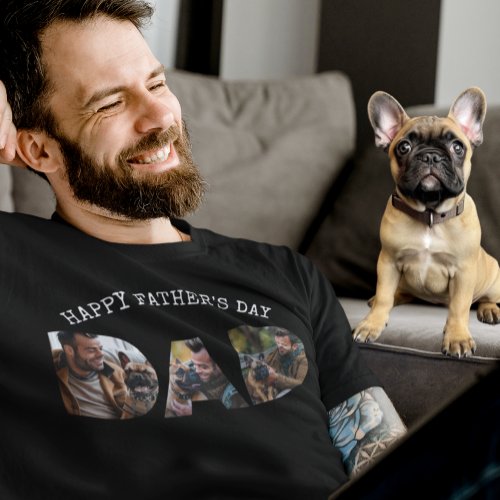 Happy Fathers Day Dad From Dog Photo Template T_Shirt