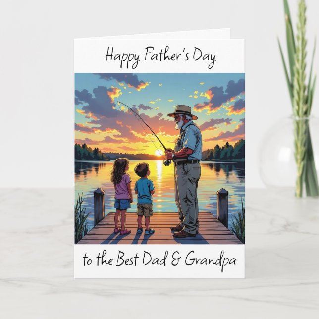 Happy Father's Day Dad & Grandpa Personalized  Card (Front)