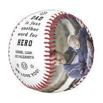 Happy Father's Day Dad Hero Photo Collage Names Baseball Happy Father's Day Dad Hero Photo Collage Names Baseball