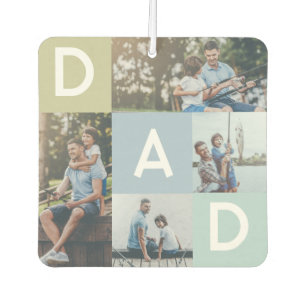 Happy Fathers Day Dad Modern Multi Photo Grid Air Freshener
