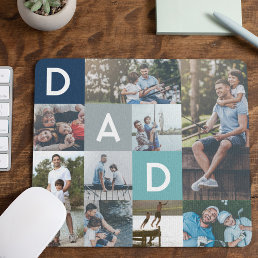 Happy Fathers Day Dad Modern Multi Photo Grid Mouse Pad