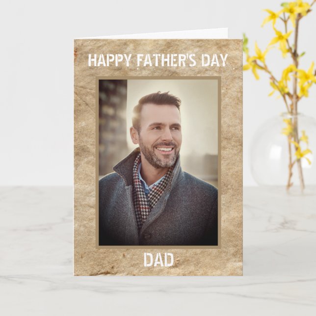 Happy Father's Day Dad Photo Custom Card (Yellow Flower)