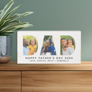 Happy Fathers Day Dad Photo Letters Wooden Box Sign