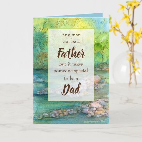 Happy Fathers Day Dad River Rocks Outdoor Nature Card