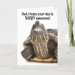 Happy Fathers Day Dad Turtle With Big Teeth Humor Holiday Card