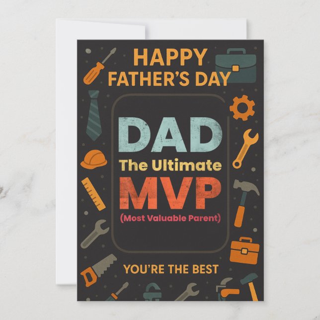 Happy Fathers Day Dad Ultimate MVP Invitation Card (Front)