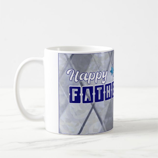 Happy Fathers Day Dad White Coffee Mug (Left)