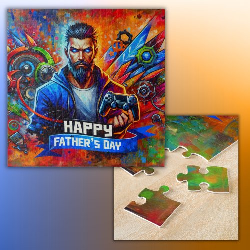 Happy Fathers Day Daddy Gamer  Jigsaw Puzzle