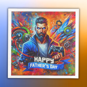 Happy Father's Day Daddy Gamer   Paper Dinner Napkins