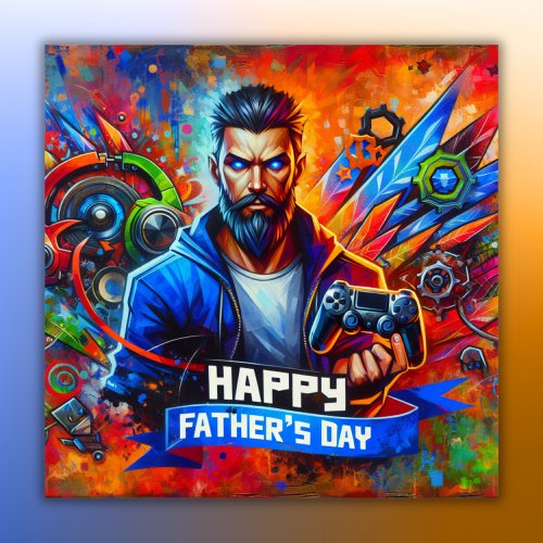 Happy Fathers Day Daddy Gamer  Poster