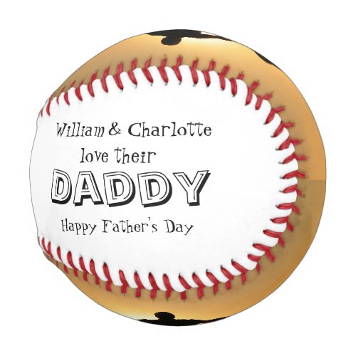 Happy Fathers Day Daddy Siblings Photo Baseball