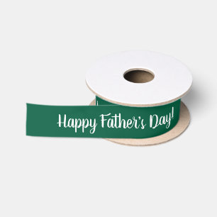 Happy Father's Day dark green custom gift ribbon