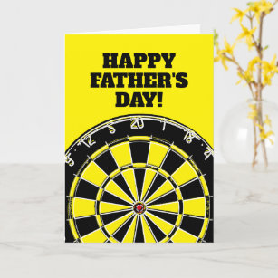Darts Themed Dad / Daddy / Stepdad Chalkboard Effect Fathers Day Card