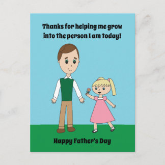 Happy Fathers Day Day from Daughter Personalize Postcard