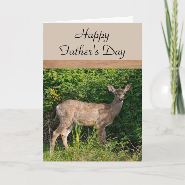 Happy Father's Day/ Deer in Woods Holiday Card (Front)