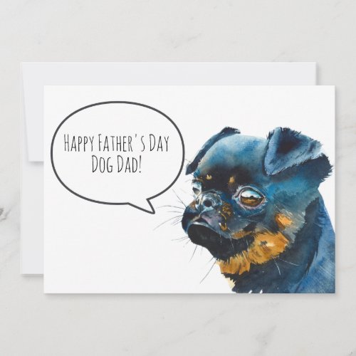 Happy Fathers Day Dog Dad Brussels Griffon Custom Holiday Card