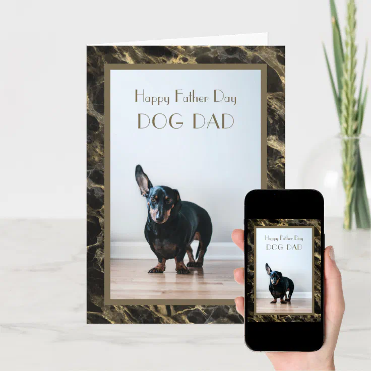 Happy Fathers Day Dog Dad Photo Card | Zazzle