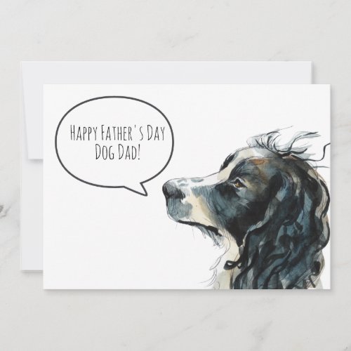 Happy Fathers Day Dog Dad Springer Spaniel Custom Holiday Card