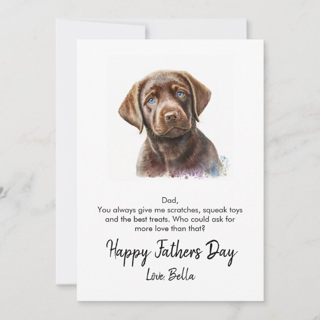 Happy Fathers Day Dog Photo Holiday Card (Front)