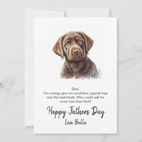 Happy Fathers Day Dog Photo Holiday Card