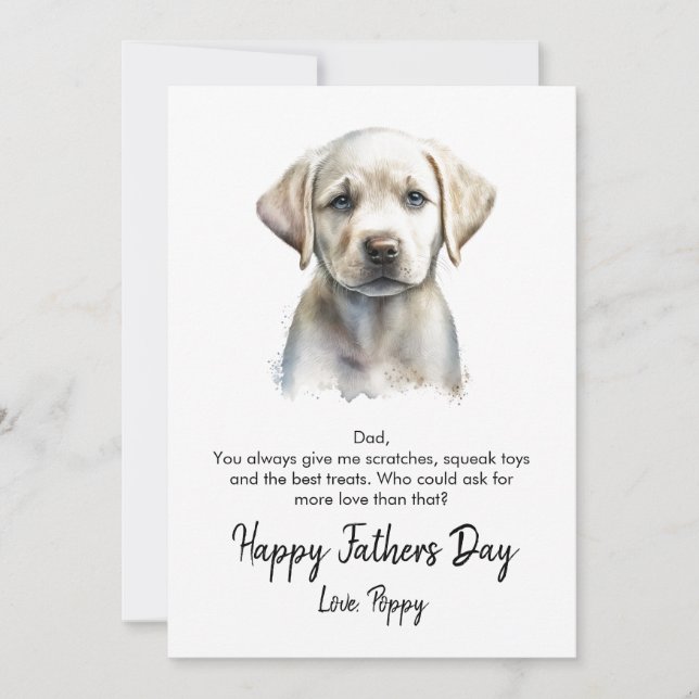 Happy Fathers Day Dog Photo Holiday Card (Front)