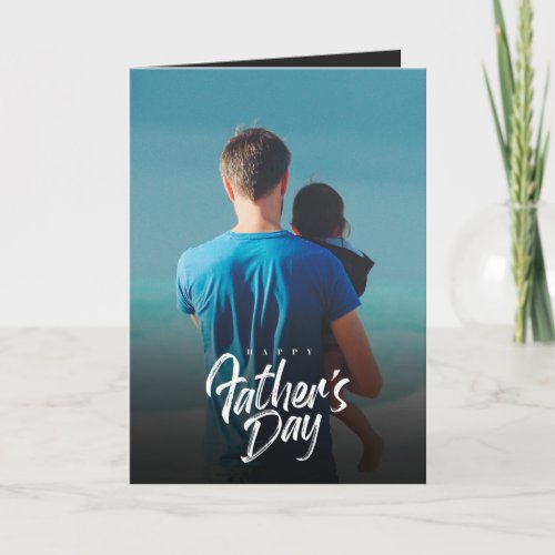 Happy Fathers Day Elegant Custom Photo  Dad love Card