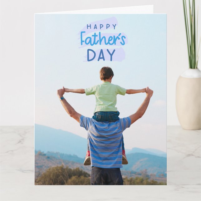 Happy Father's Day Elegant Custom Photo , Dad love Card (Front)