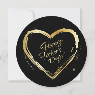 Happy Father's Day Elegant Gold Calligraphy Luxury Holiday Card