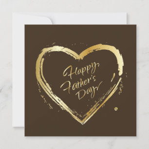 Happy Father's Day Elegant Gold Calligraphy Luxury Holiday Card