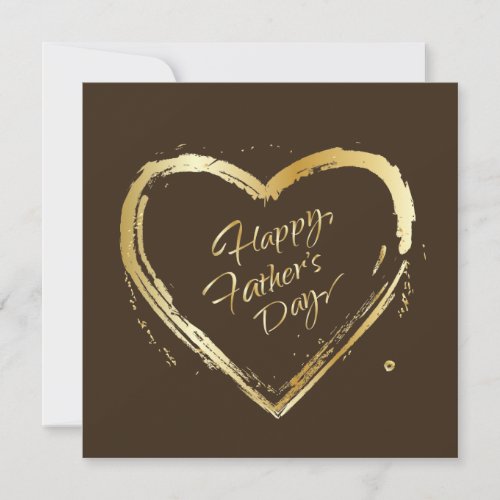 Happy Fathers Day Elegant Gold Calligraphy Luxury Holiday Card