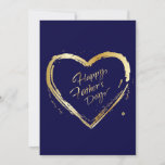 Happy Father's Day! Elegant Gold Calligraphy Navy Holiday Card
