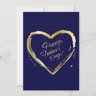Happy Father's Day! Elegant Gold Calligraphy Navy Holiday Card