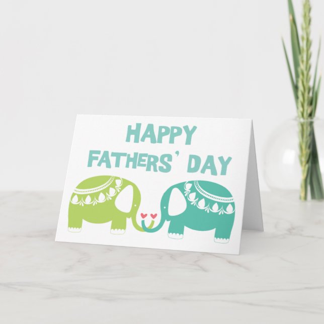 Happy Fathers' Day - Elephants Card (Front)