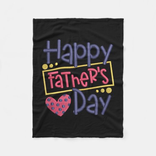 Happy Fathers Day Embroidered effect DadParent Fleece Blanket