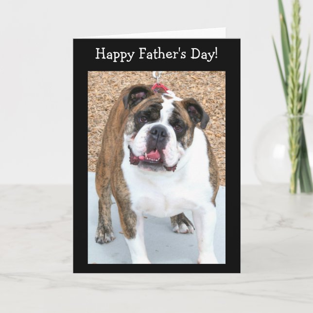 Happy Father's day English bulldog card (Front)