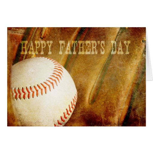 Happy Father's Day Faded Baseball Card | Zazzle