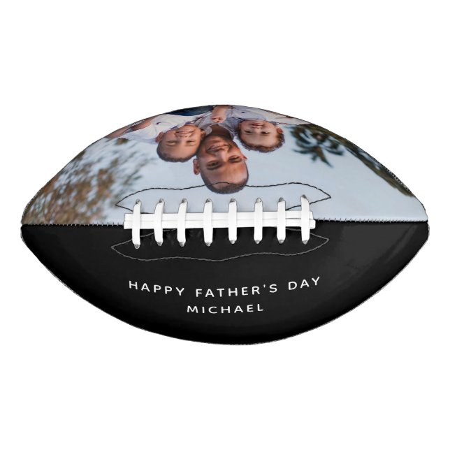 Happy Father's Day Family Custom Name Photo Football (Front)