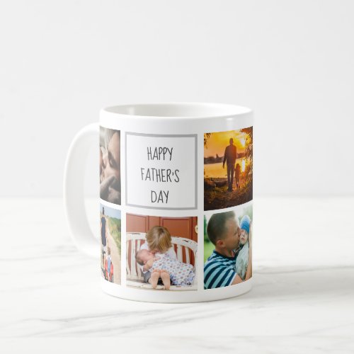Happy fathers day family memories photo collage coffee mug