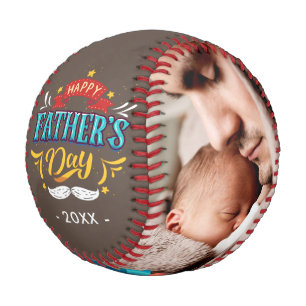 Happy Father's Day Family Photos - Brown Baseball