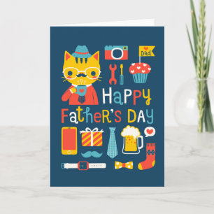Happy Father's Day father Cat Card