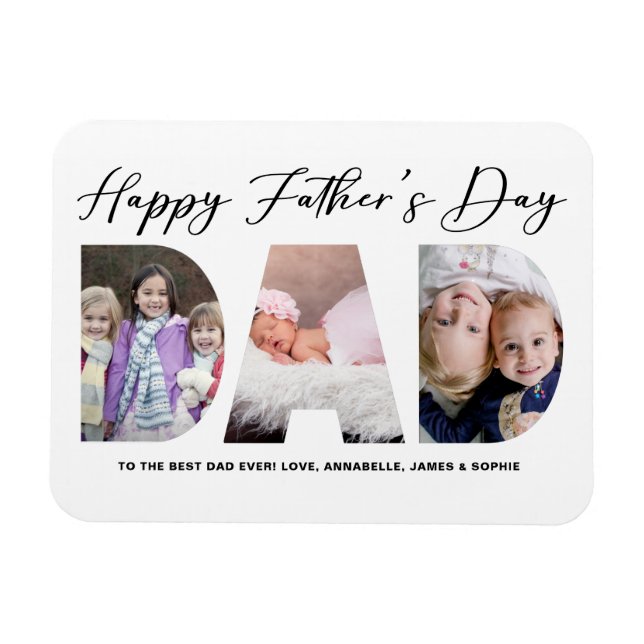 Happy Father's Day | Father's Day Photo Magnet (Horizontal)