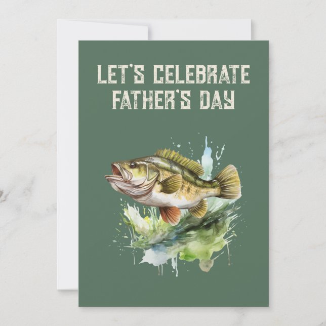 Happy Fathers Day Fish Party Invitation (Front)
