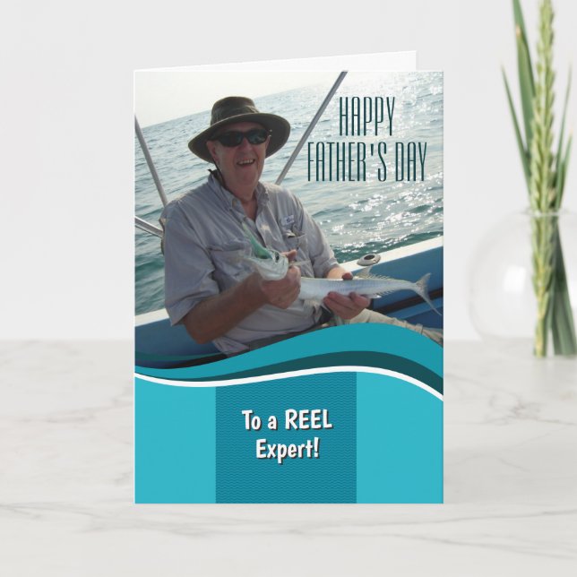 Happy Father's Day Fisherman Personalized Card (Front)