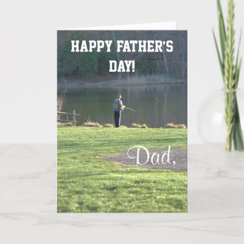 Happy Fathers Day Fishing at Pond Card
