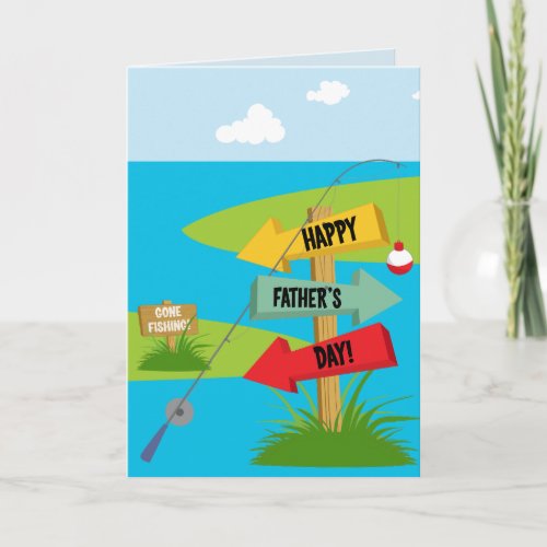 Happy Fathers Day Fishing Card